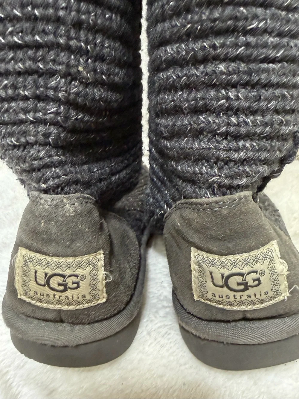 Ugg Australia Cardy Boot Sweater Boots Button Detail 1876 Gray Size 8
